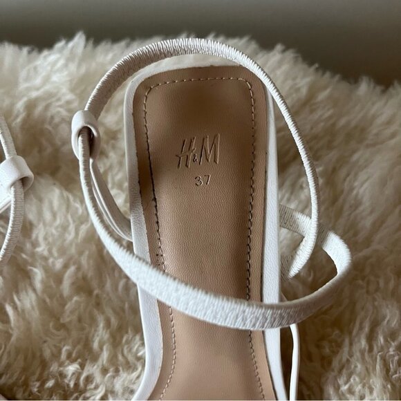 H&M White Square Toe Heeled Sandals - Picture 8 of 13